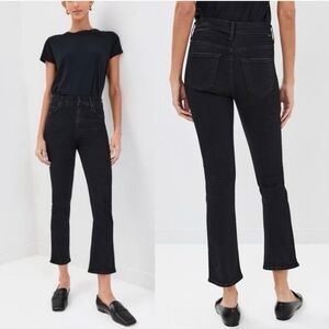MOTHER The Insider Crop Not Guilty Black Denim Jeans size 24